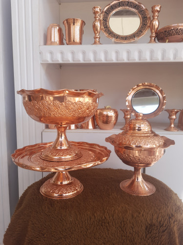 سرویس پذیرایی ۳ تیکه طرح رز گل برجسته