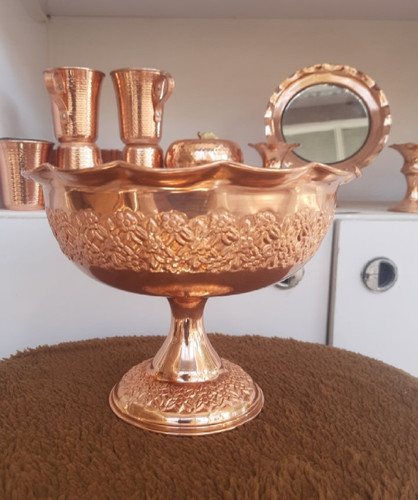 آجیل خوری و میوه خوری مسی گل برجسته رز قطر ۲۲