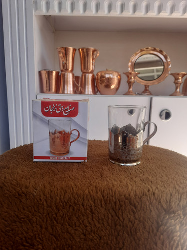 لیوان گالش دار مسی کروم