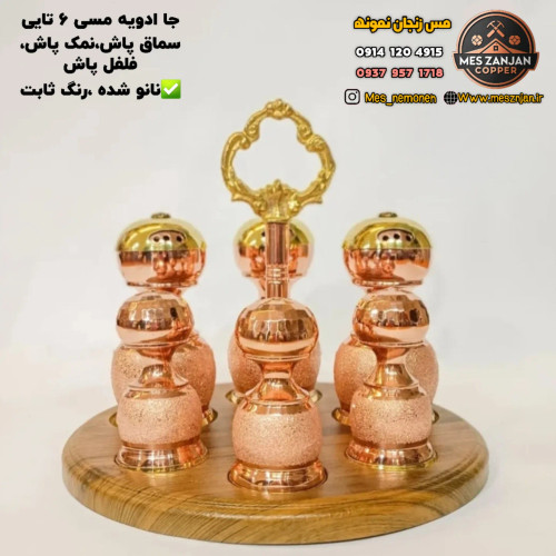 جا ادویه مسی ۶ تایی با استند