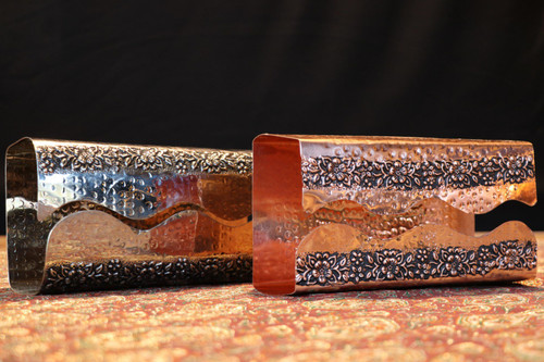 جا دستمالی مسی گلبرگ سیاه قلم رنگ کروم طول ۲۱