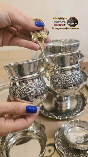 جا قاشقی جا کاردی مسی گلبرگ سیاه قلم کروم