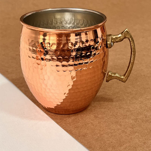 ماگ چکشی دسته برنجی سایز ۲ قطر ۸.۵ ارتفاع ۱۰