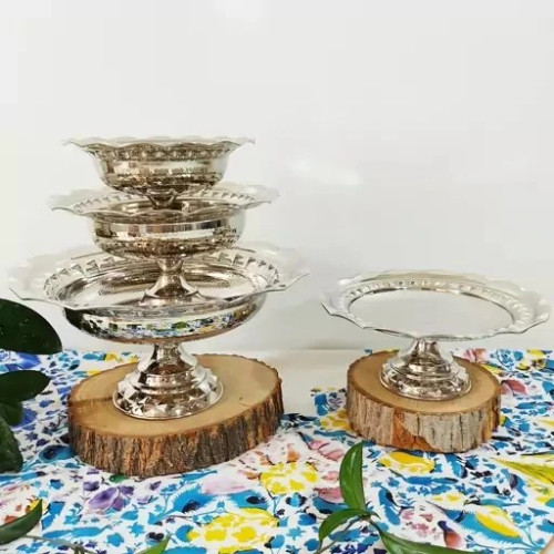 سرویس پذیرایی مسی طرح الماس کروم ۴ تیکه