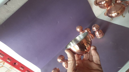 پیاله مسی چکشی سایز 1 قطر6 سانت