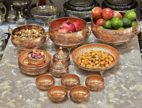 سرویس پذیرایی مسی نیلوفر ۱۸ تیکه