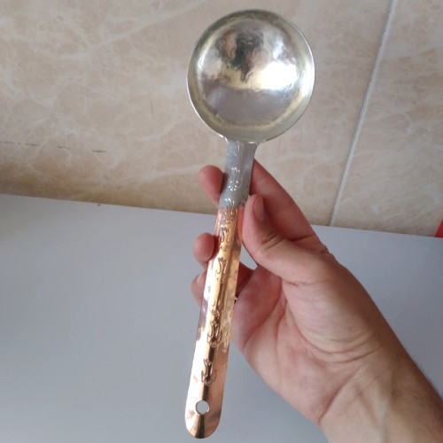 ملاقه مسی دست ساز زنجان قیمت دسته مسی و بدنه قلع شده و چکش کاری شده