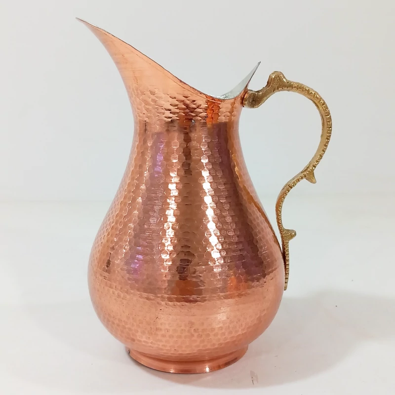 پارچ مسی دسته برنجی نانو شده طرح ترک