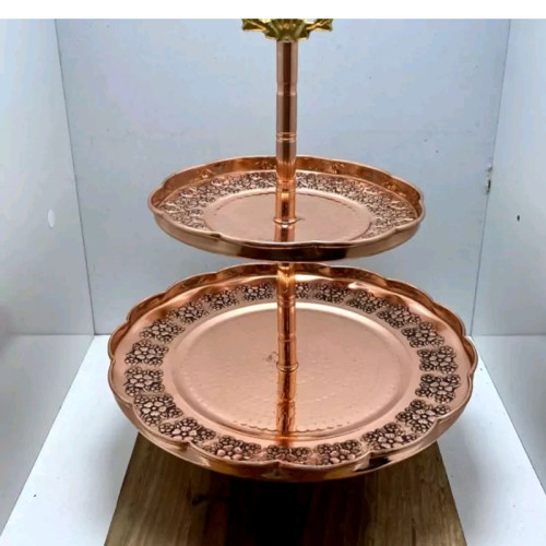 شیرینی خوری دو طبقه تمام مس گلبرگ کار بسیار تمیز