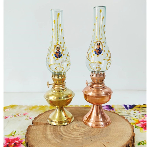 گردسوز دوتایی طرح شاه عباسی مسی و برنجی فتیله دار قابل استفاده