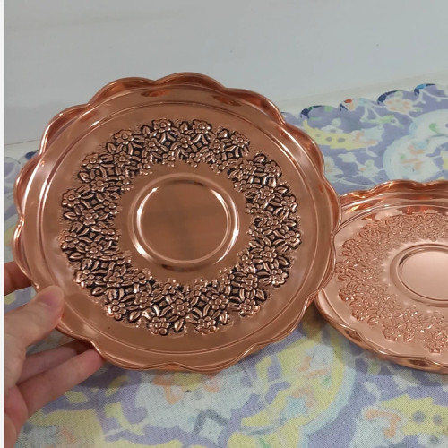 پیش دستی شش تایی تمام مس مسی بسیار شیک و جدیدمدل رز مس قلم نانو شده