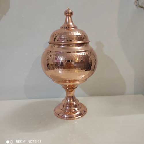 شکلات خوری مسی گنبدی چکشی داخل قلع برند فضلی