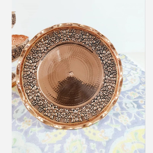 شیرینی خوری مسی گلبرگ زیبا چکشی و گلبرگ نانو