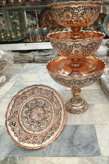 سرویس پذیرایی مسی نقره کوب فاخر ۴ تیکه