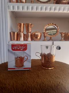 انگاره مسی و لیوان گالش دار مسی