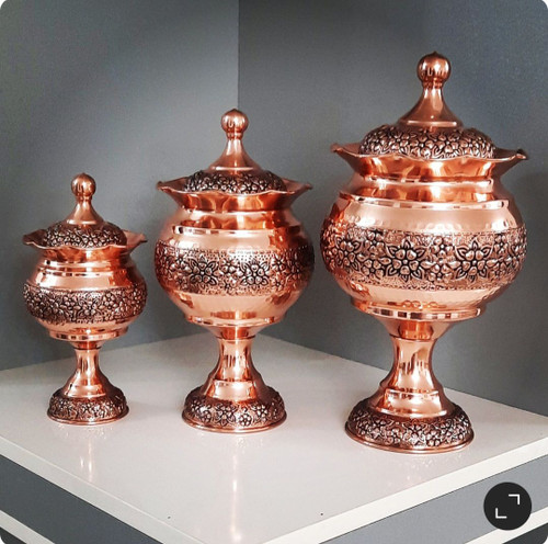قندان گنبدی گلبرگ مسی سایز ۱ ارتفاع ۱۶ سیاه،قلم نانو جنس درجه یک