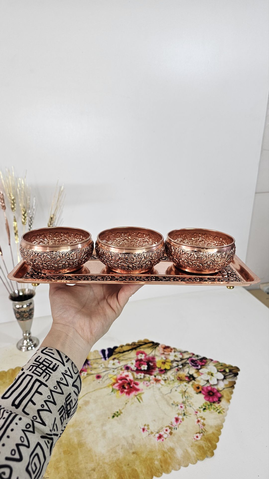 پیاله اطلس مسی  ۳ عددی