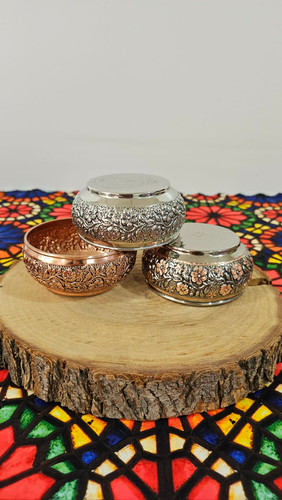 پیاله اطلس مسی کروم (فقط رنگ سفید ۳ عددی)