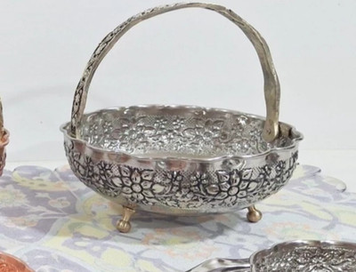 سبد مسی گل رز کروم پایه دار قطر ۱۷ نانو شده اعلا و درجه یک