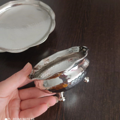 پیاله سه پایه مسی چکشی کروم ۶ عددی نانو شده اعلا و درجه یک