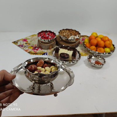 پیاله سه پایه مسی چکشی کروم ۶ عددی نانو شده اعلا و درجه یک