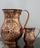 سرویس پارچ و لیوان مسی ۶ تایی الماس تراش مشکی زیبا و درجه یک اعلا