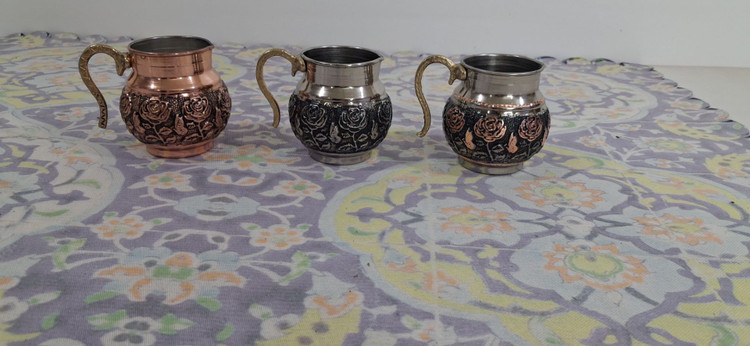 سس خوری مسی کروم تراش گلبرگ دسته برنجی