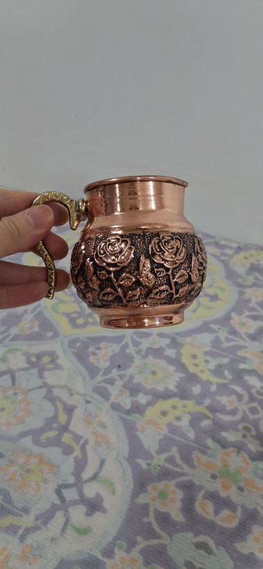 سس خوری مسی کروم تراش گلبرگ دسته برنجی