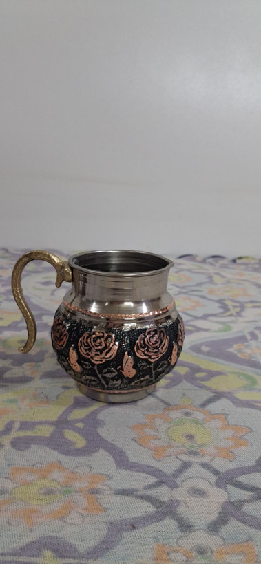 سس خوری مسی کروم تراش گلبرگ دسته برنجی