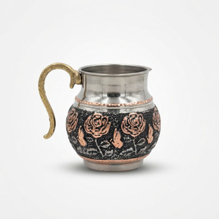 سس خوری مسی کروم تراش گلبرگ دسته برنجی