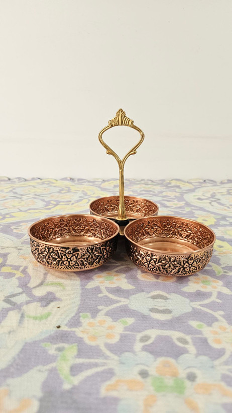 اردوخوری مسی ۳ تایی گلبرگ نانو