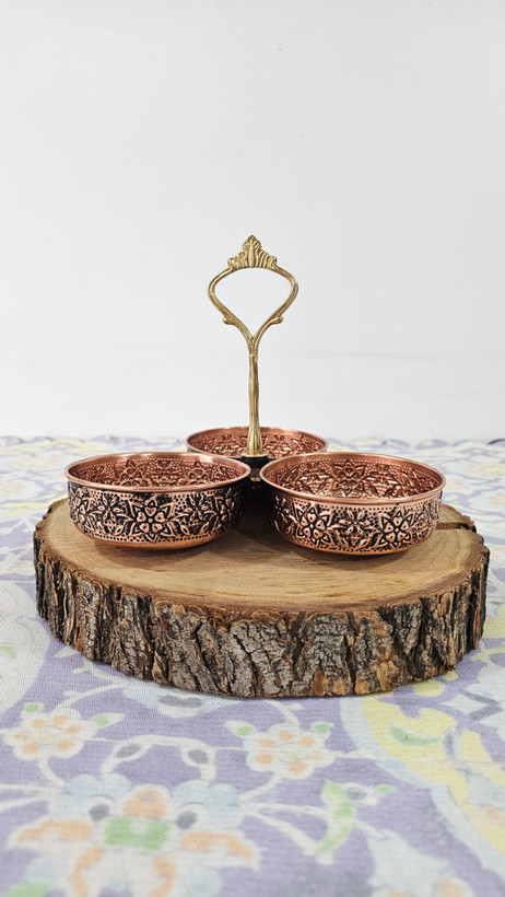 اردوخوری مسی ۳ تایی گلبرگ نانو